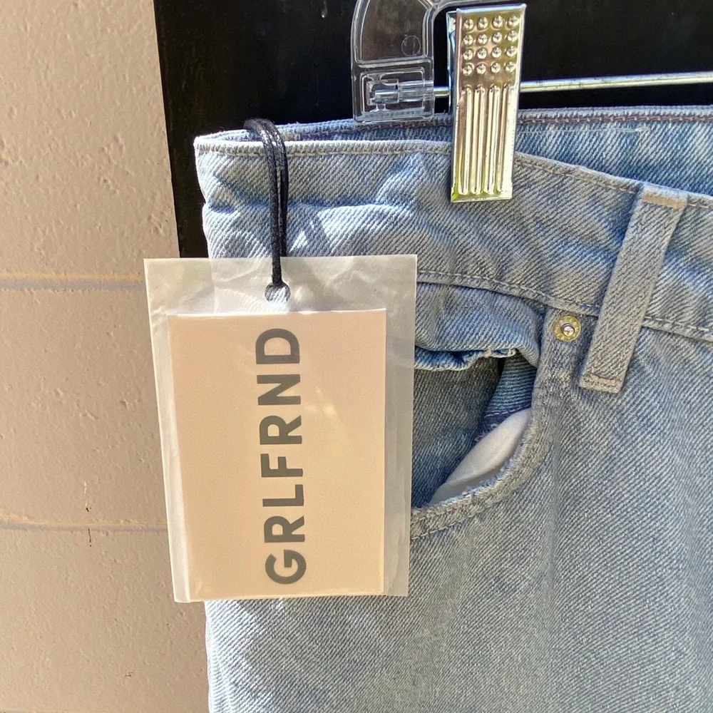 NWT GRLFRND The Harlow Coated High Rise Boot With Slit Lite Wash - Picture 10 of 16